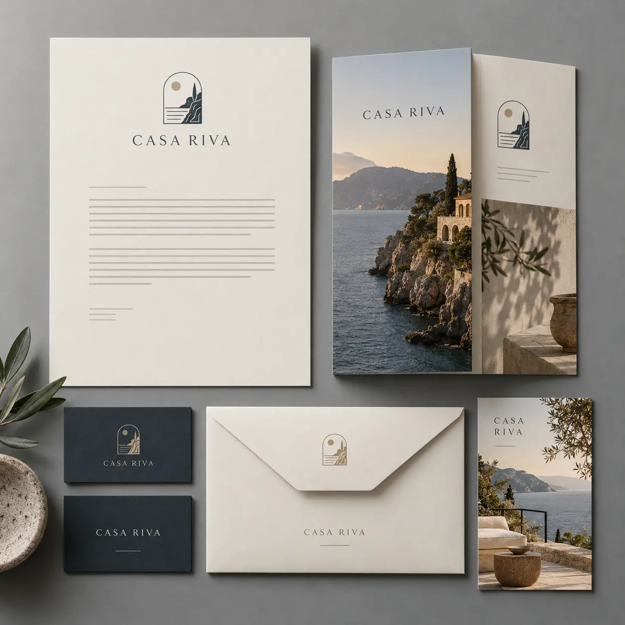 Carta intestata, brochure e biglietti da visita Casa Riva
