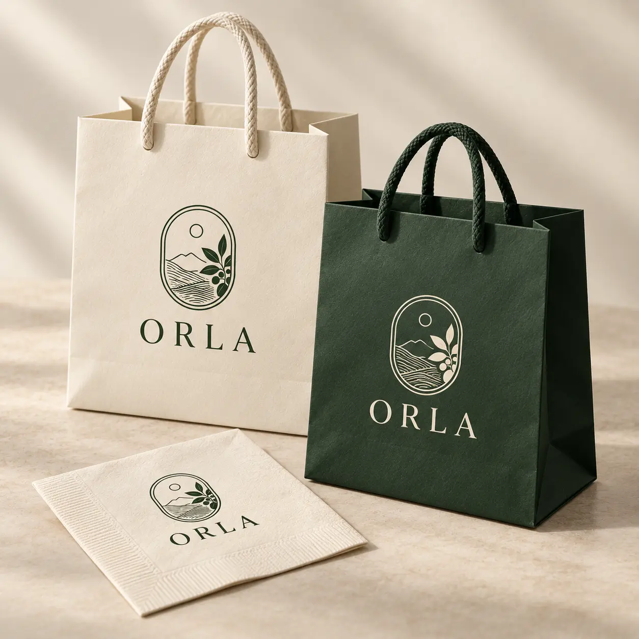 Borse di carta con il marchio Orla