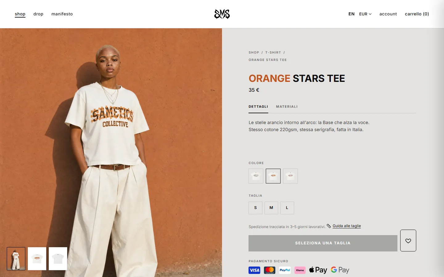 Scheda prodotto della Orange Stars tee