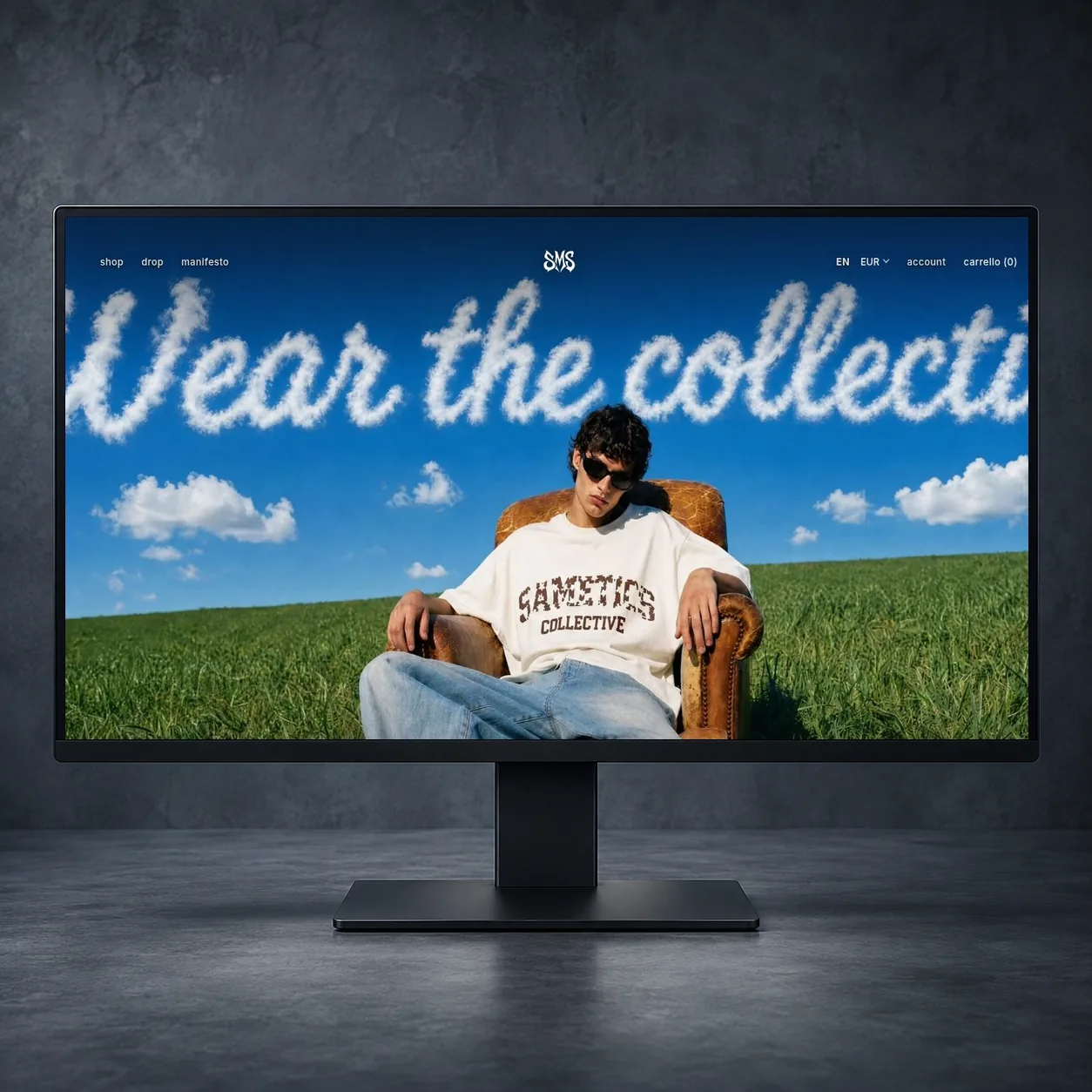 Homepage del sito Sametics su monitor