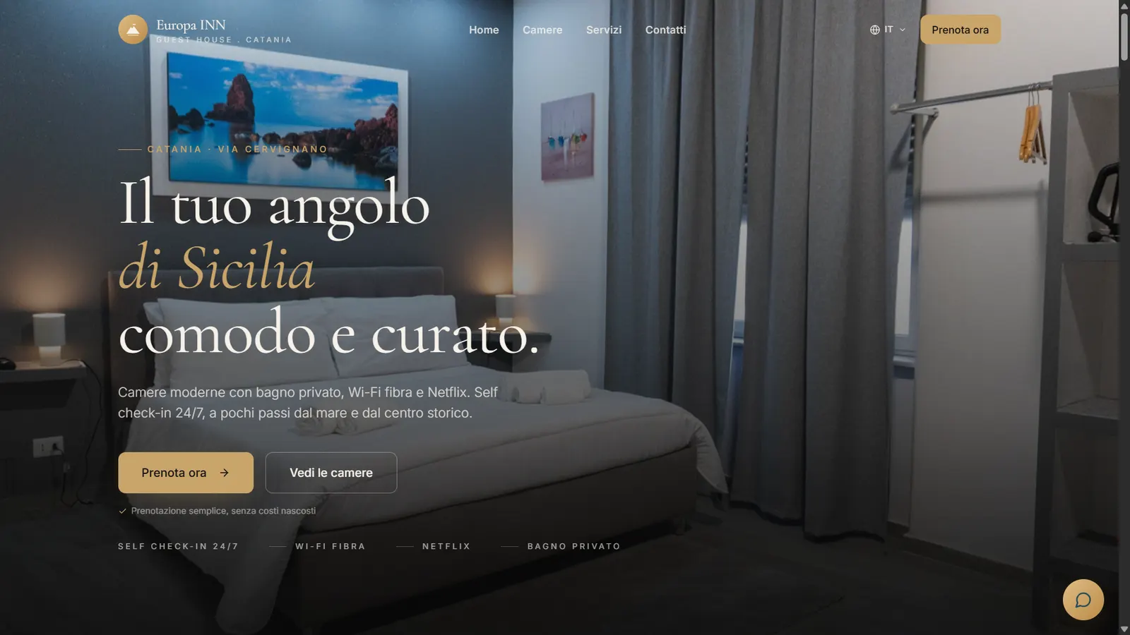 Anteprima del sito Europa INN — guest house Catania, ricettivo editoriale